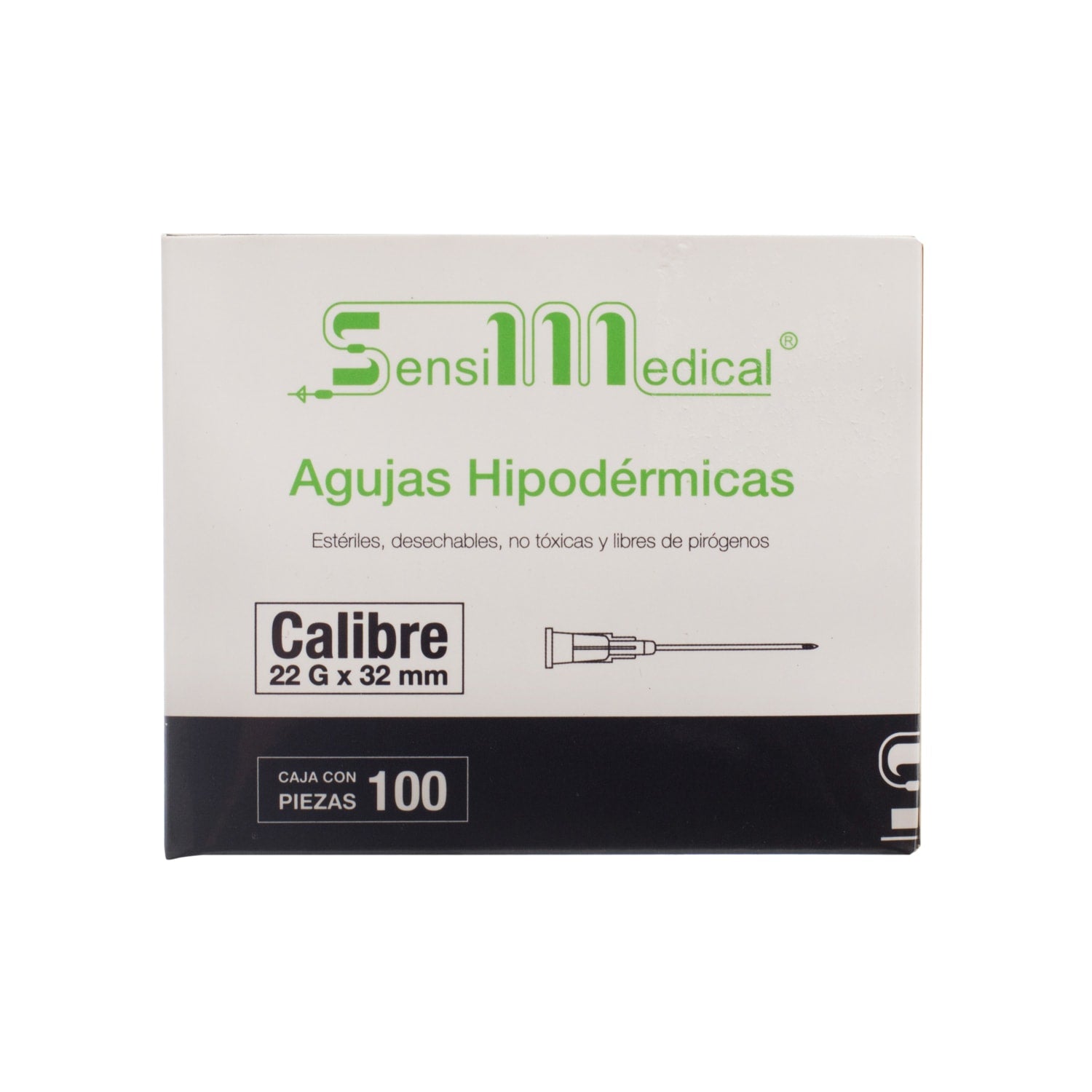 Aguja Hipodermica 22g x 32mm 100 piezas