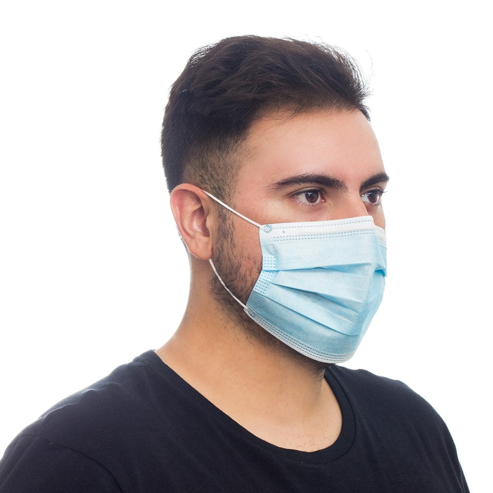 Cubrebocas Desechable de 3 Capas Plisado 50 pzas