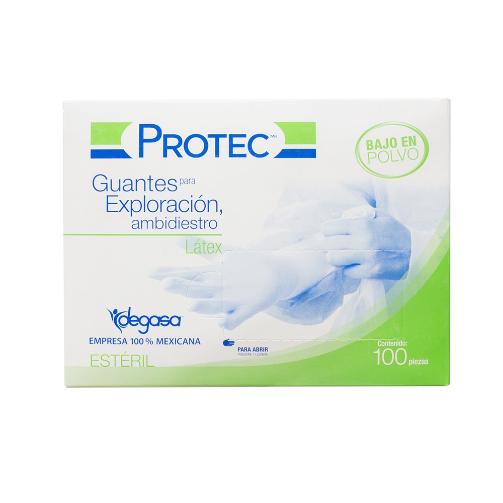 Guantes Exploracion Latex Desechables Esteriles Medianos 100 Pzas