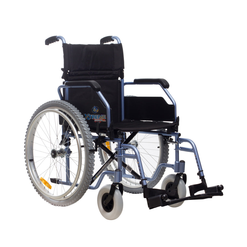 Silla de Ruedas Neumatica Activ Xtreme Aluminium 45cm con Descansapies