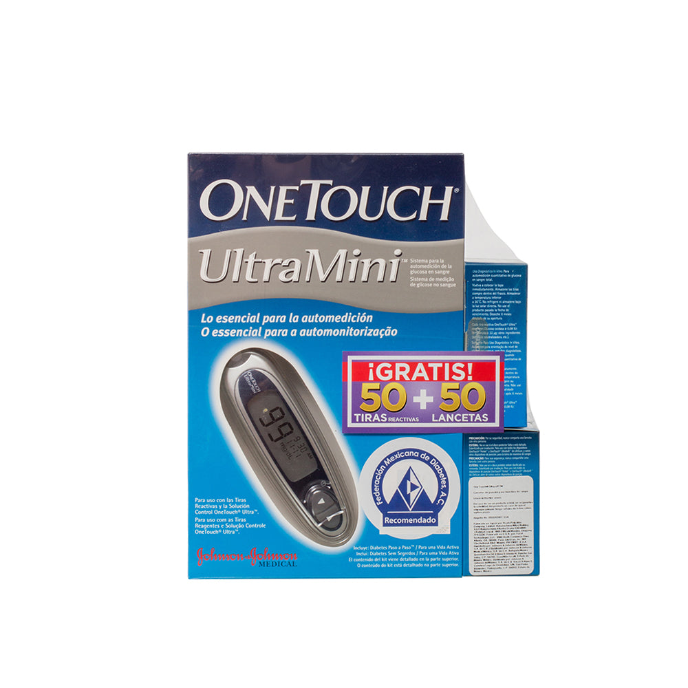 Oferta Glucómetro One Touch UltraMini + 50 Tiras Reactivas + Lancetas