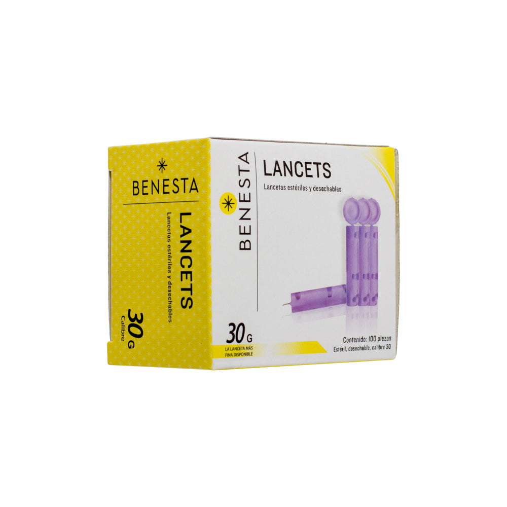 Lancetas de Acero Inoxidable Caja con 100 Piezas