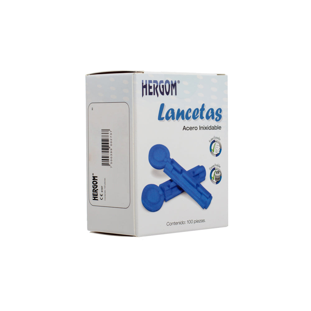 Lancetas de Acero Inoxidable Caja con 100 Piezas