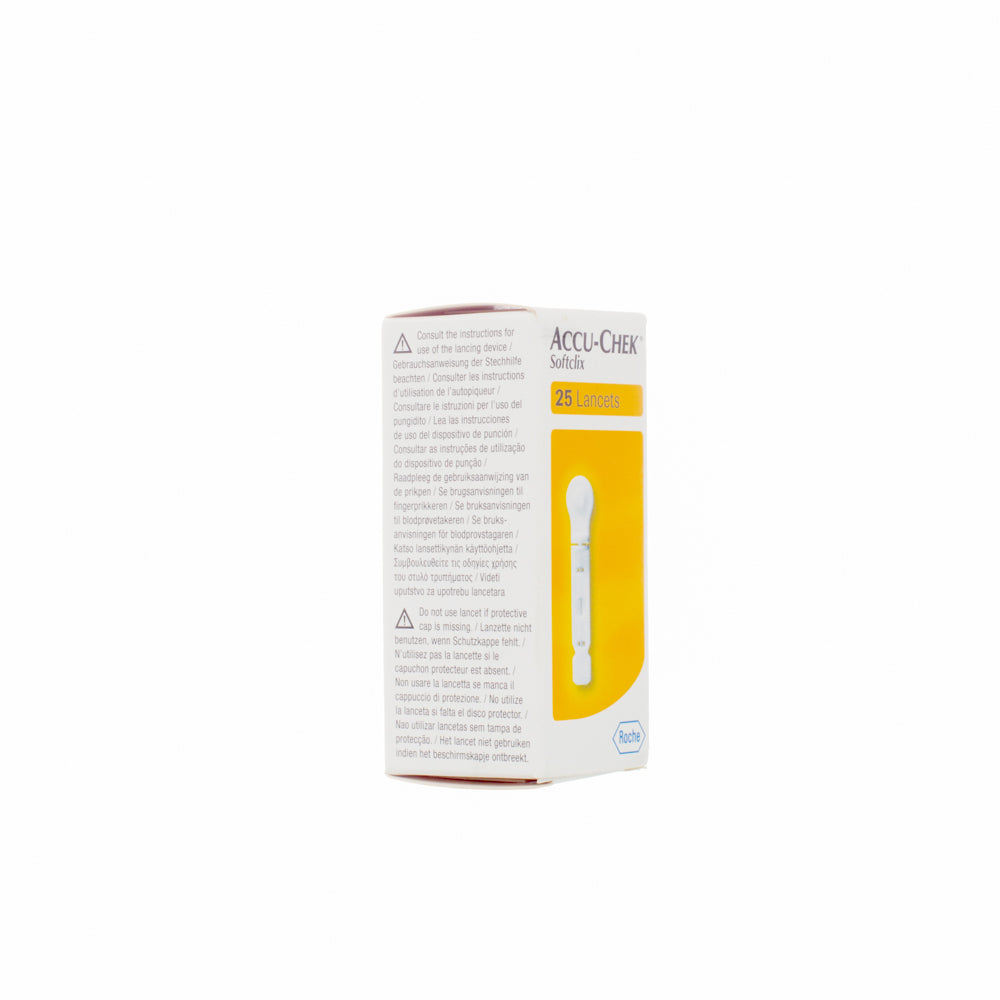 Lancetas Softclix de Acero Inoxidable Caja con 25 Piezas