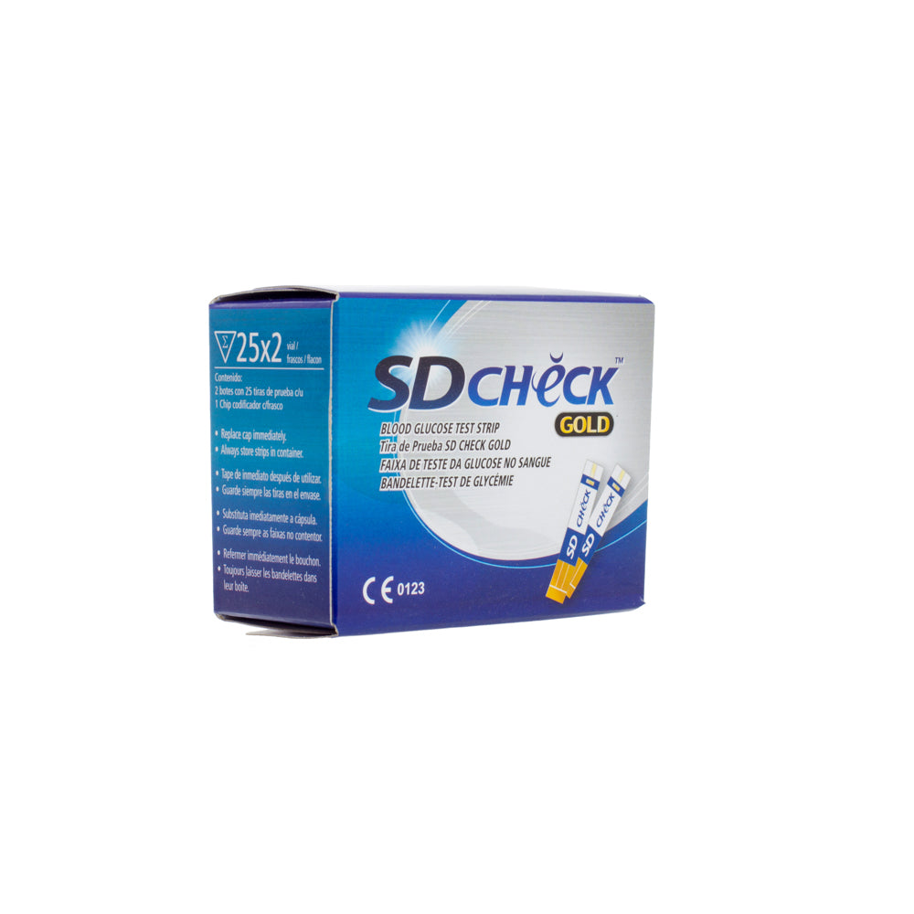 Tiras Reactivas para Glucosa Glucómetro 50 Piezas SD CHECK