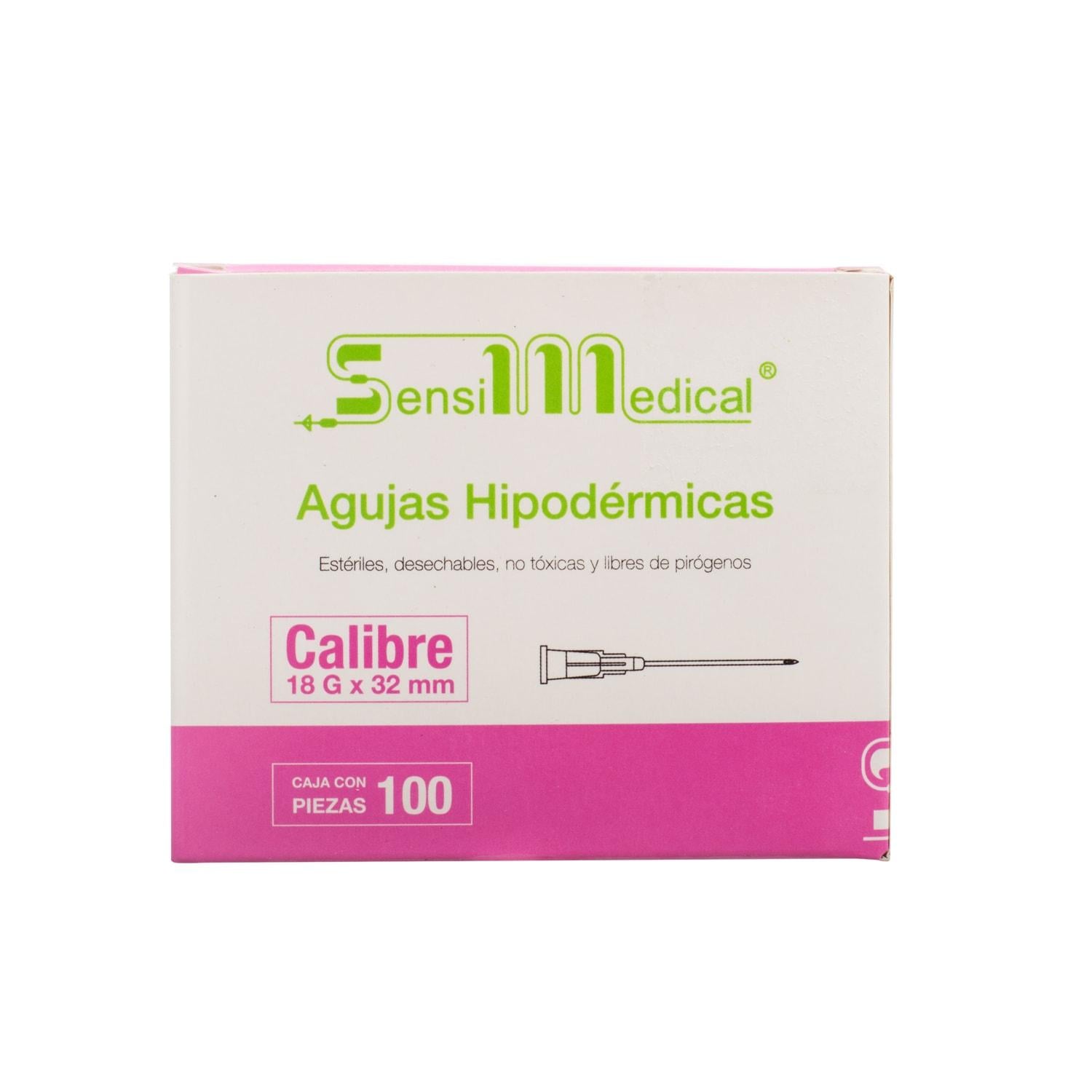 Aguja Hipodermica 18g x 32mm 100 piezas