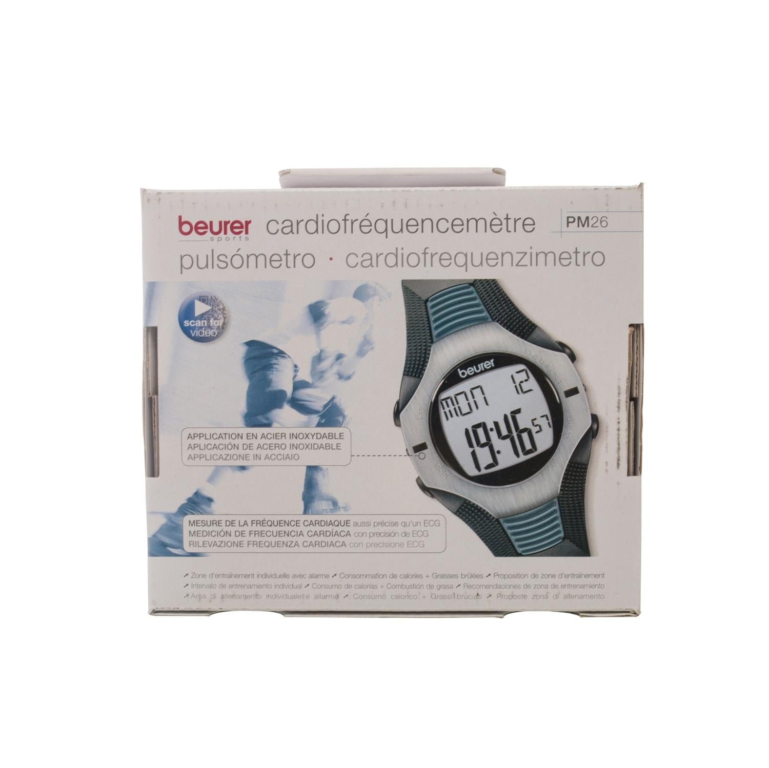 Pulsómetro Reloj Deportivo Con Correa Pectoral PM26 Beurer