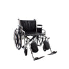 Silla de Ruedas Sobrepeso de Acero con Asiento de 55 cm y Elevapiernas 200kg